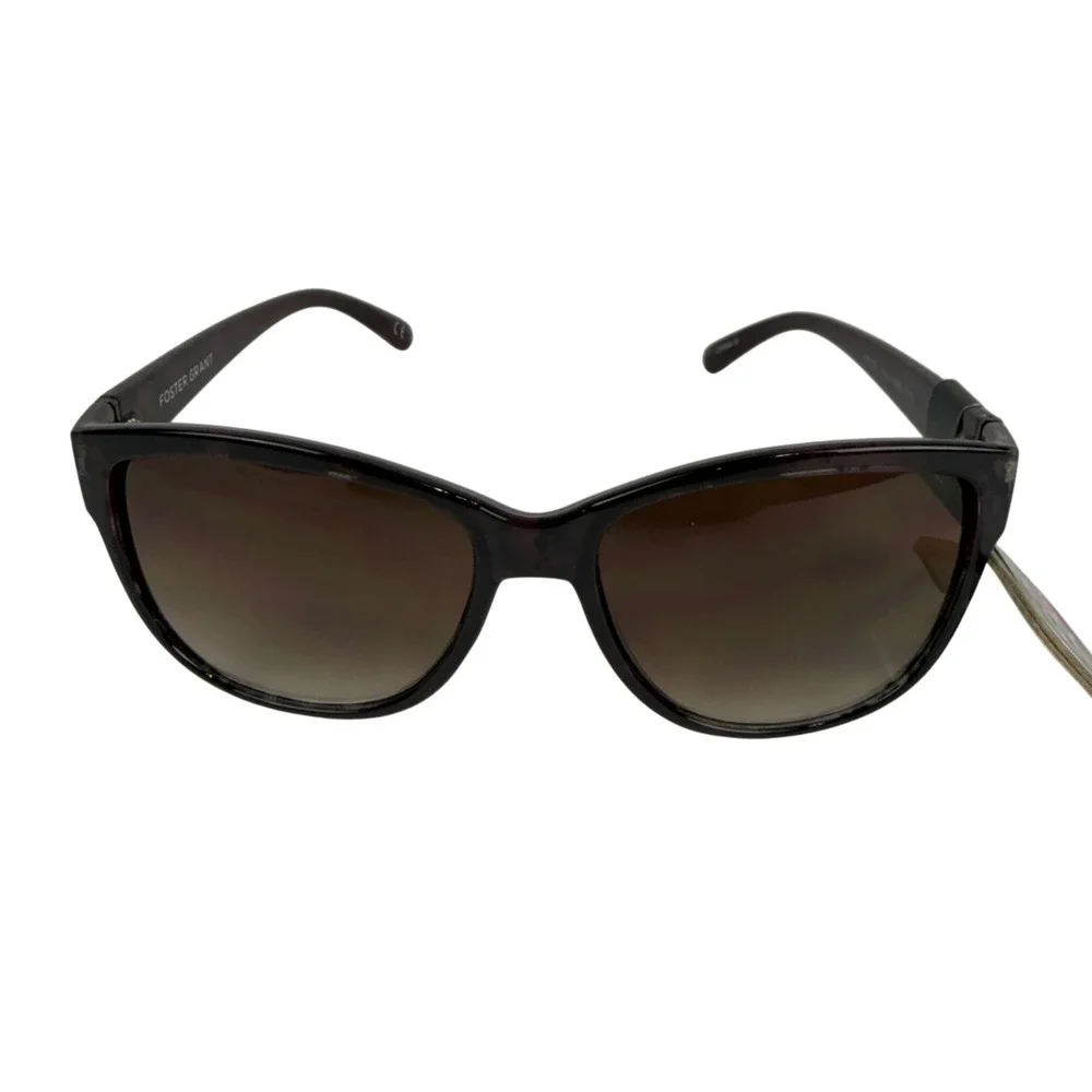 Foster Grant Fate Wine Sunglasses Women SR1115 Brown Gradient Lens MaxBlock New
